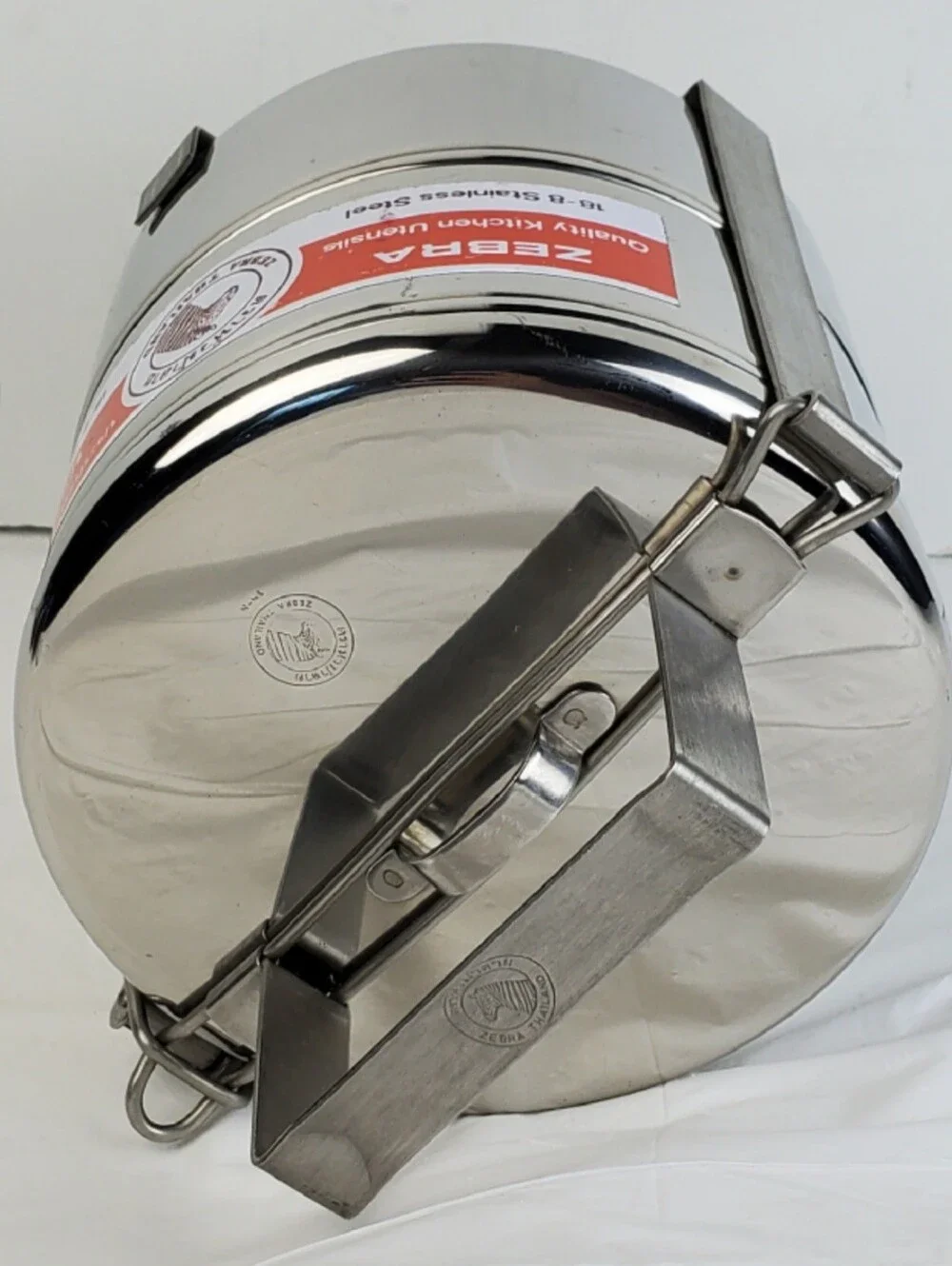 Zebra Thailand Stainless Steel 2 Level Tiered Food Carrier Lunch Box Tiffin EUC